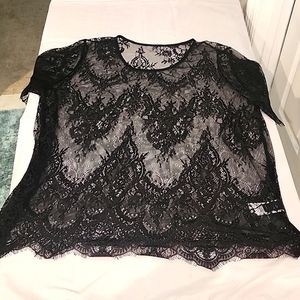 Black lace top cover uo